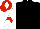 Silk - Black body, white arms, red chevron, red cap, white diamond