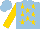 Silk - Light blue, gold stars, gold sleeves