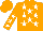 Silk - orange, white stars, white stars on sleeves