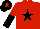 Silk - Red, black star, halved sleeves, black cap, red star