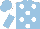 Silk - Light blue, white spots, white and light blue halved sleeves, light blue cap