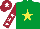 Silk - Emerald green, yellow star, maroon sleeves, white stars, maroon cap, white star