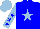 Silk - Blue, light blue star, blue stars on light blue sleeves, light blue cap