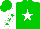 Silk - Green, white star, green stars  on white sleeves, green cap