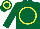 Silk - dark green, yellow circle, yellow hoop on cap