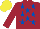 Silk - Maroon, royal blue stars, yellow cap