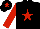 Silk - Black, red star & sleeves, red star on cap