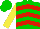 Silk - Green, red chevrons, yellow sleeves