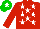 Silk - Red, white stars, green cap, white star