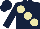 Silk - Dark blue, large beige spots