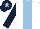 Silk - White, light blue stripe, dark blue sleeves, dark blue cap, light blue star