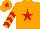 Silk - Orange, red star, orange sleeves, red chevrons, orange cap, red star