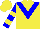 Silk - Yellow, blue chevron, yellow bars on blue sleeves