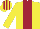 Silk - yellow, maroon stripe, striped cap