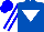 Silk - Royal blue, white inverted triangle, white stripe on blue sleeves, blue cap