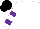 Silk - white, purple hooped sleeves, black cap