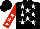 Silk - Black, white stars, red sleeves, white stars