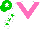 Silk - White body, rose chevron, white arms, green stars, green cap, white star