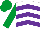 Silk - White, purple chevrons, emerald green sleeves and cap