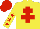 Silk - Yellow body, red cross of lorraine, yellow arms, red stars, red cap