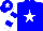 Silk - Big-blue body, white star, white arms, big-blue hooped, big-blue cap, white star