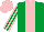 Silk - Emerald green, pink stripe, striped sleeves, pink cap
