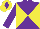 Silk - Purple & yellow diabolo, yellow cap, purple diamond