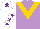 Silk - MAUVE, GOLD chevron, WHITE sleeves, PURPLE stars, WHITE cap, PURPLE star