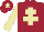 Silk - Maroon, beige cross of lorraine & sleeves, beige star on cap