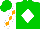 Silk - green, white diamond, white sleeves, orange diamonds