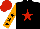 Silk - Black, red star, orange sleeves, black stars, red cap