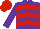 Silk - PURPLE, RED chevrons, RED cap