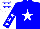 Silk - Blue body, white star, blue arms, white stars, white cap, blue stars