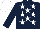 Silk - dark blue, white stars, white cap