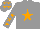 Silk - Grey body, orange star, grey arms, orange stars, grey cap, orange stars