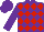 Silk - Purple, red diamonds