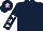 Silk - Dark blue, white stars on sleeves, dark blue cap, pink star