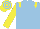 Silk - light blue, yellow epaulettes, yellow arms, yellow cap, light blue hoops