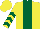 Silk - Yellow, dark green stripe, chevrons on sleeves