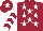 Silk - Maroon, white stars, white sleeves, maroon chevrons, maroon cap, white star