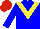 Silk - blue, yellow chevron, red cap