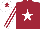 Silk - Maroon, white star, striped sleeves, white cap, maroon star