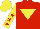 Silk - Red, yellow inverted triangle, yellow sleeves, red stars, yellow cap