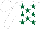 Silk - White, dark green stars, white sleeves