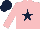 Silk - Pink, dark blue star, pink sleeves, dark blue cap