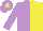 Silk - MAUVE & YELLOW HALVED, yellow star on cap