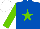 Silk - ROYAL BLUE, light green star & sleeves, white cap