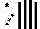 Silk - White & black stripes, black stars on sleeves, black star on cap