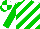 Silk - White, green diagonal stripes, green sleeves, green and white quartered cap