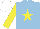 Silk - light blue, yellow star, yellow sleeves, white cap